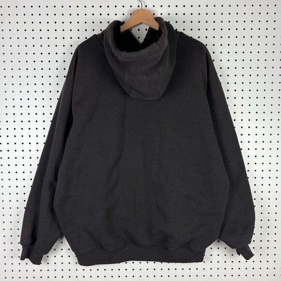 Carhartt Vintage Waffle Lined Hoodie XXL Jacket Vintage Dark Brown Weave Work - Picture 4 of 8